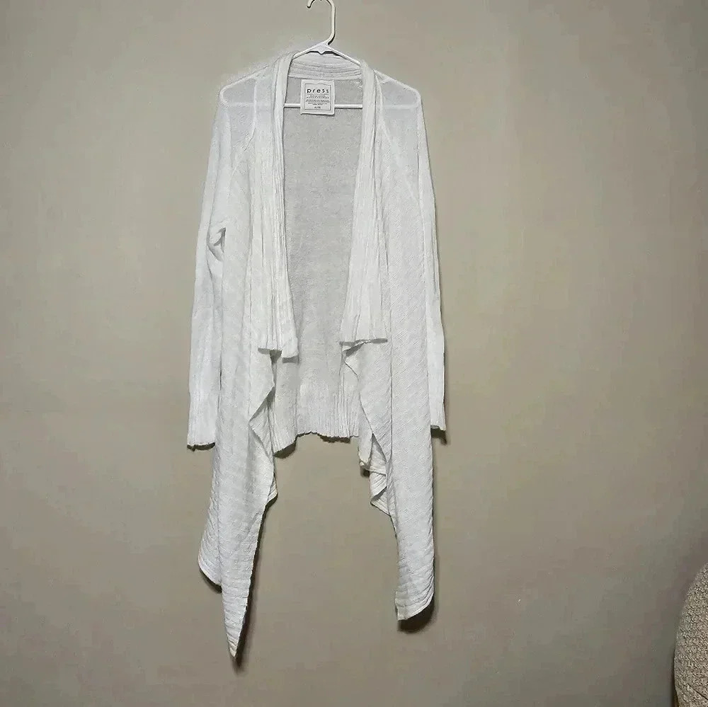 Press Mohair Knitwear Cardigan Sweater Women's Size XL Light Knit Cream Long